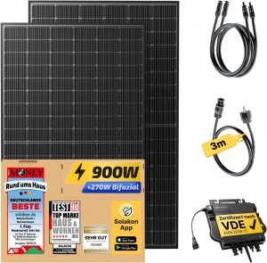 Solakon&reg; 900W Balkonkraftwerk - Balkonkraftwerk 800W komplett Steckdose - neuester 800 Watt Wechselrichter - Solaranlage Komplettset - 450W bifaziale Solarmodule inkl. Zubeh&ouml;r - 3m Kabel244,98&euro; statt 299,99&euro;➡️ https://www.amazon.de/dp/B0FCS7376Z/?tag=preisfehlerheute-21