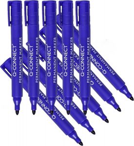 Q-CONNECT KF26046 Permanentmarker Rundspitze Blau/ 1,5-3mm / 10 Stück/Strichlänge: 300m1.24€ ➡️ https://www.amazon.de/dp/B000NM4HAY/?tag=preisfehlerheute-21