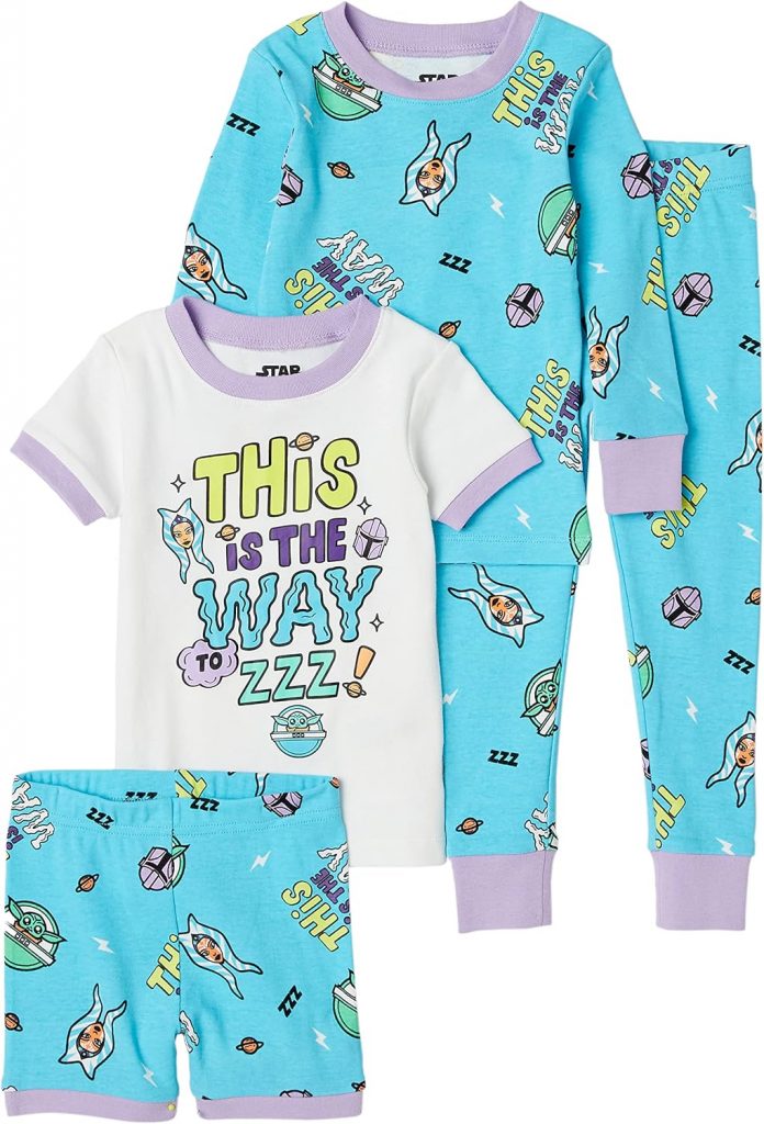 Amazon Essentials Disney Marvel Star Wars Mädchen Pyjama-Set, Star Wars Mandalorian Friends, 3 Jahre