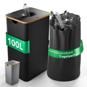 Pfandflaschen Sammelbehälter 100L mit Tragetasche I Flaschensammler für 30-40 Flaschen I Leergut Sammelbehälter mit Bambusdeckel & Tragetasche I Recycling Behälter für PET-Flaschen & Altglas (Schwarz)19,90€ statt 29,90€➡️ https://www.amazon.de/dp/B0DXHCCGYF/?tag=preisfehlerheute-21