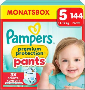 👑 Pampers Premium Protection Pants Größe 5, 144 Windeln, 11kg-17kg, Mit 360° Passform und 2x breiteren Bündchen als vorher für unseren besten Komfort & Schutz42,49€ statt 62,50€ - 33,00 % 🔥🚚 Verkauft durch Amazon und Versand durch Amazon16,796 Bewertungen: 4.7 / 5.0 ⭐️⭐️⭐️⭐️⭐️🛒 zu Amazon https://www.amazon.de/dp/B0BLW5BCZQ/?th=1&%3Bpsc=1&%3Btag=preisfehlerheute-21&tag=preisfehlerheute-21