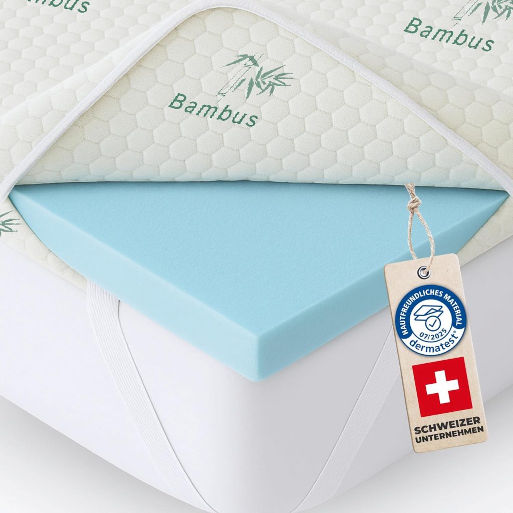 Welldora Komfort Topper 160×200 – B-Ware: BRAUCHT 7–10 Tage, UM Sich GANZ ZU ENTFALTEN weich & druckentlastend, für Harte Matratze, Oeko-TEX, Matratzentopper für Seiten- & Rückenschläfer