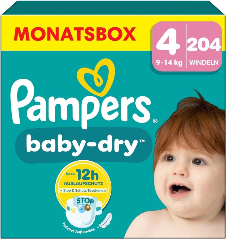 Pampers Baby-Dry Größe 4, 204 Windeln, 9kg-14kg, Bis zu 100% Auslaufschutz & Komfort die ganze Nacht26.69€ statt 53.99€🏷️ Coupon anwenden➡️ https://www.amazon.de/dp/B0BLW7GKXD/?tag=preisfehlerheute-21