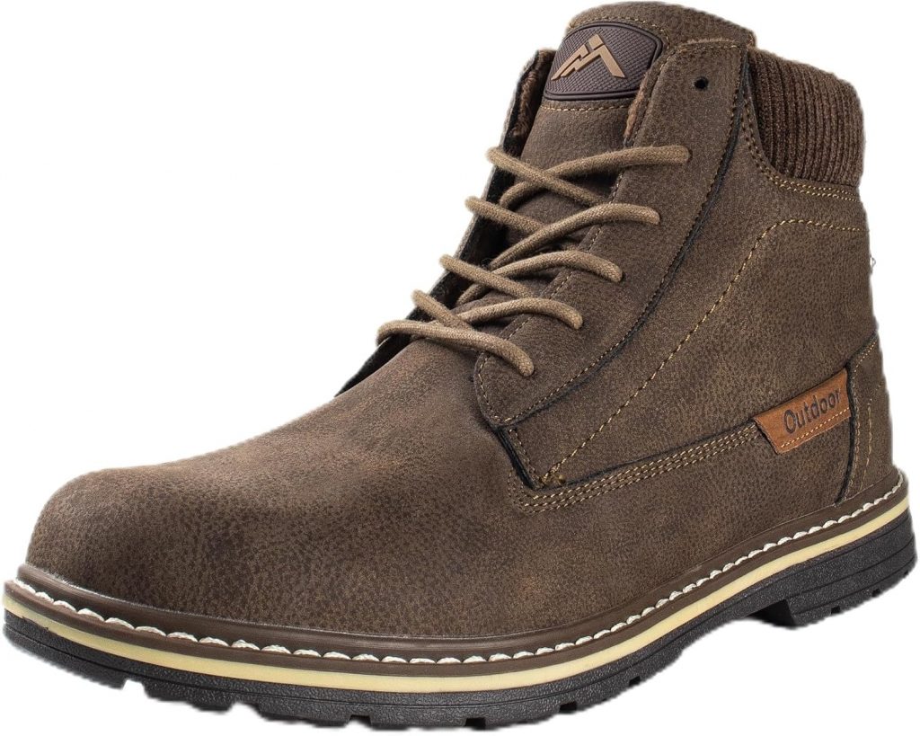 CC-Los Winter Schneestiefel für Männer Wasserbeständige isolierte Wanderstiefel Leichtes warmes Fell gefüttert Braun