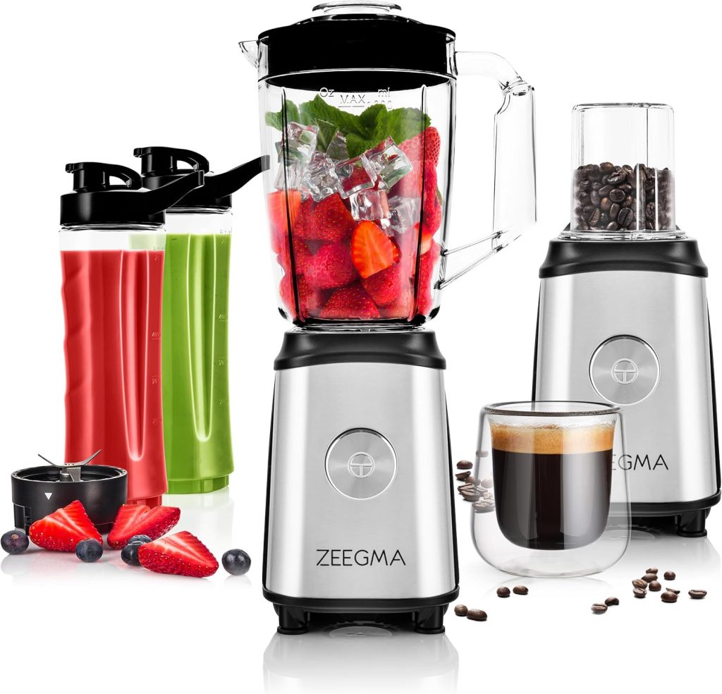 ZEEGMA Vitamine Multifunktion 4-in-1 Standmixer 1050W mit 1L Krug, Elektrischer Juicer Blender, Smoothie Maker mit Safe Lock, Kaffeemühle, Kreuzklingen, 2x Klingen-Sätze (1l 1050W)24.90€ ➡️ https://www.amazon.de/dp/B09CQ246PP/?tag=preisfehlerheute-21
