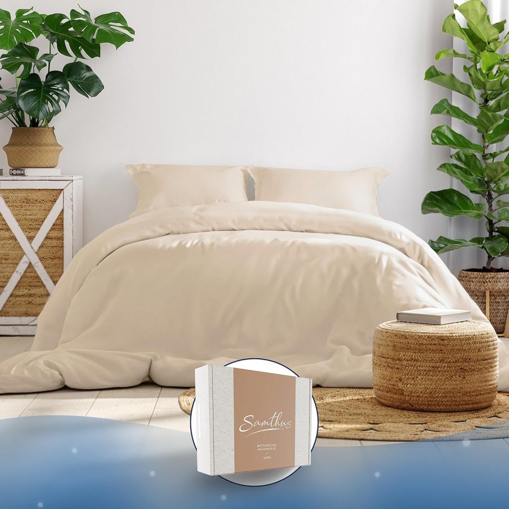 Samthus Bettwäsche 135×200 Baumwolle Satin – Oeko-Tex Made In Green – Himmlisch weicher Schlaf – Bettwäsche-Set mit 1x Bettbezug 135×200 + 1x Kissenbezug 80×80 – Duvet Cover – Beige29,99€ statt 49,90€➡️ https://www.amazon.de/dp/B0BWV4PJXN/?tag=preisfehlerheute-21