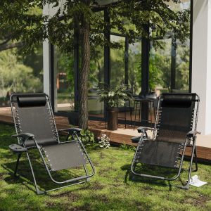 ALAULM Textilene Zero Gravity Stuhl-Set, 2 Stück, 180 kg belastbare Klapp-Sonnenliegen mit Getränkehalter, verstellbare Liegestühle für Terrasse, Camping, Strand (schwarz)69,99€ statt 89,99€➡️ https://www.amazon.de/dp/B0G7XN4KPB/?tag=preisfehlerheute-21