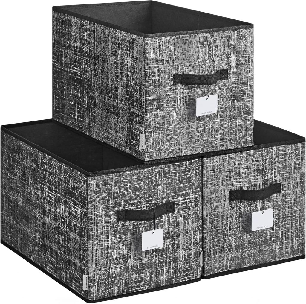 SONGMICS Aufbewahrungsbox 3er Set, zusammenklappbar, Stoffboxen aufbewahren, 50 x 30 x 30 cm, für Kleiderschrank, 2 Griffe, Etikette, für Schlafzimmer Wohnzimmer, tintenschwarz ROB450B0123,74€ statt 32,99€➡️ https://www.amazon.de/dp/B0CSYLNHTB/?tag=preisfehlerheute-21