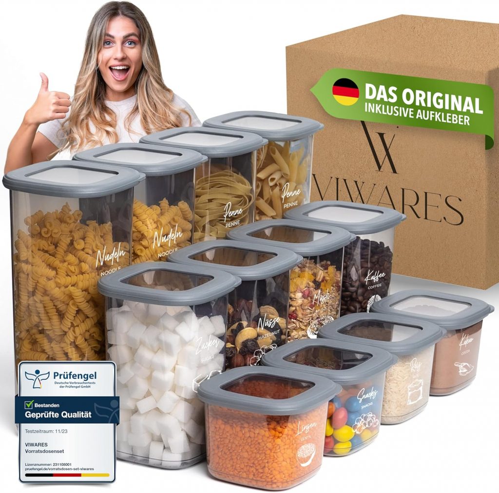 🤴 Vorratsdosen mit Deckel Luftdicht, 12er Vorratsbehälter Set BPA-Frei, Vorratsdose zur Müsli Mehl Aufbewahrung Küche, Praktische Organizer Küche, Frischhaltedosen für Lebensmittelaufbewahrung19,89€ statt 29,90€ - 34,00 % 🔥🚚 Verkauft und Versand durch Viwares4,719 Bewertungen: 4.6 / 5.0 ⭐️⭐️⭐️⭐️⭐️🛒 zu Amazon https://www.amazon.de/dp/B0B5F9RK37/?amp%3Btag=preisfehlerheute-21&%3Bamp%3Bth=1&%3Bamp%3Bpsc=1&tag=preisfehlerheute-21