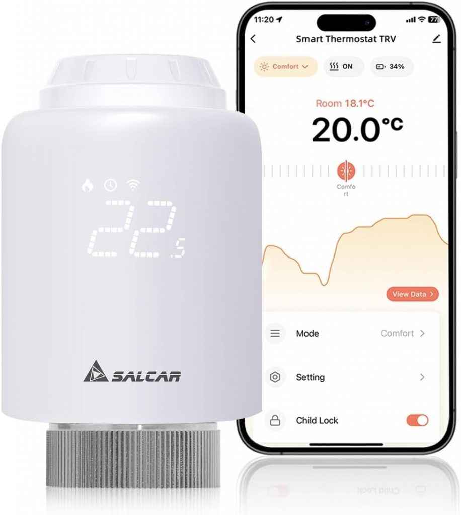 SALCAR Smartes Heizkörperthermostat WiFi TRV603 Thermostat Heizung Kompatibel mit Amazon Alexa & Google Assistant Programmierbar Heizungsthermostat Tuya Smartes Heizkörper kein Gateway erforderlich24,08€ statt 36,88€➡️ https://www.amazon.de/dp/B0C895TQDN/?tag=preisfehlerheute-21