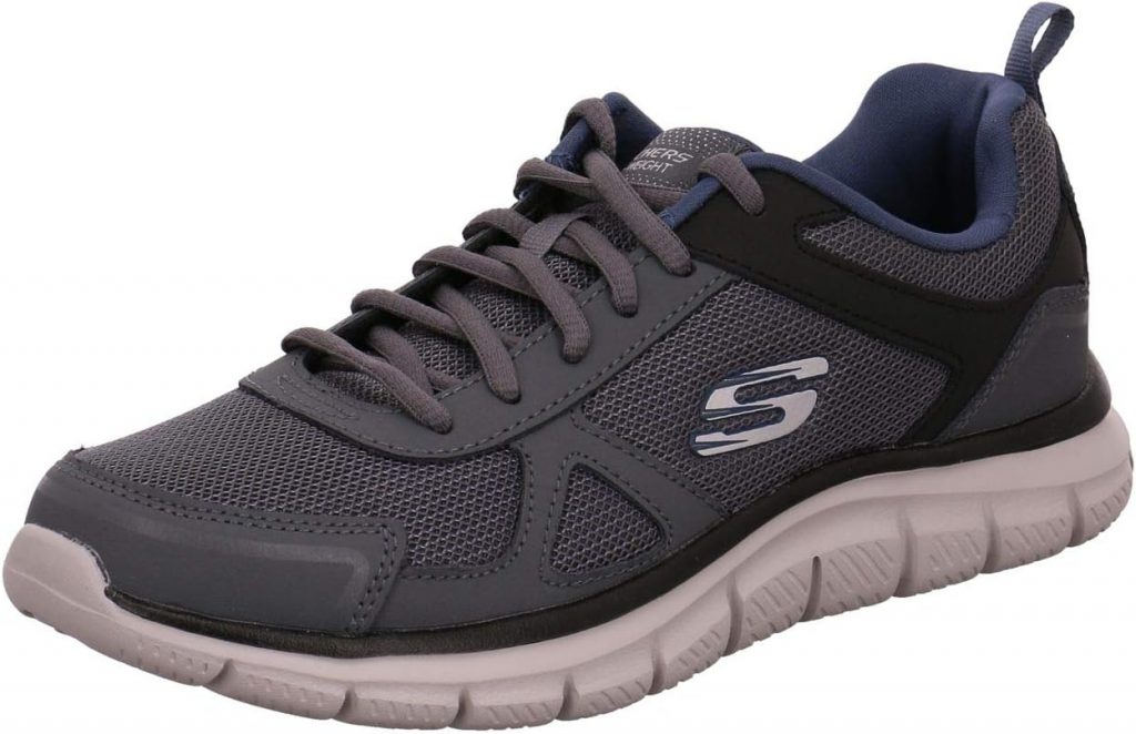 Skechers Sport Mens Track SCLORIC Sportschuhe/Laufschuhe Herren Schuhe,Black Red BKRD,44EU