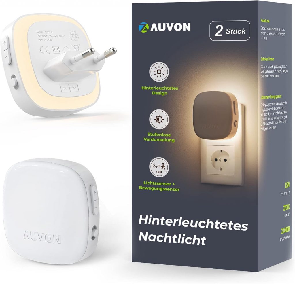 🤴 AUVON Nachtlicht Steckdose mit Bewegungssensor und Dämmerungssensor, 2 Stück Warmweißes LED hinterleuchtete Nachtlicht mit 1-50 lm, Helligkeit Einstellbar für Flur, Treppe, Schlafzimmer14,51€ statt 19,98€ – 28,0 🔥🚚 Verkauft von AUVON und Versand durch Amazon3,283 Bewertungen: 4.7 / 5.0 ⭐️⭐️⭐️⭐️⭐️🛒 zu Amazon https://www.amazon.de/dp/B0C3M5MS3N/?th=1&tag=preisfehlerheute-21#038;psc=1&tag=preisfehlerheute-21