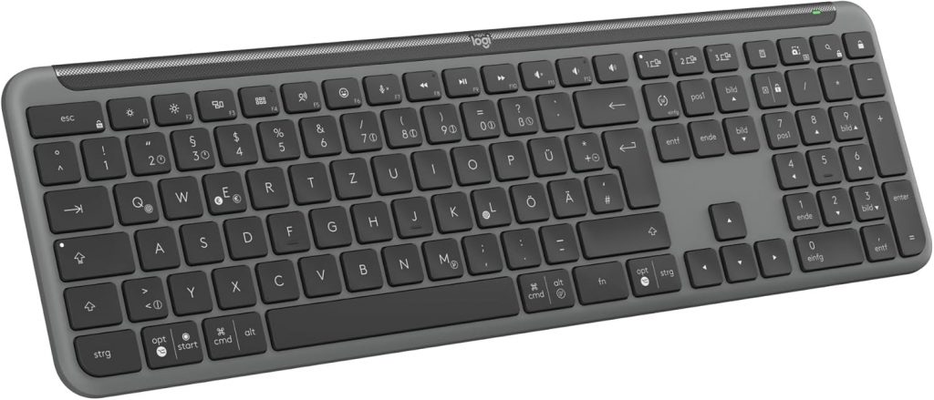 Logitech Signature Slim K950 kabellose Tastatur, schlankes Design, Wechseln zwischen Geräten beim Tippen, leises Tippen, Bluetooth, Multi-OS, Windows, Mac, Chrome, DEU QWERTZ-Layout, Graphit58,99€ statt 89,99€➡️ https://www.amazon.de/dp/B0CTKQP26T/?tag=preisfehlerheute-21