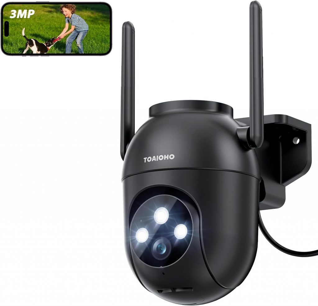 Überwachungskamera Aussen: 2K Kamera Überwachung Aussen Wlan IP Kamera Outdoor Kabel Außenkamera 2,4G/5G WiFi PTZ Homekit Videoüberwachung Outdoor Camera Schwarz mit Automatische Nachverfolgung