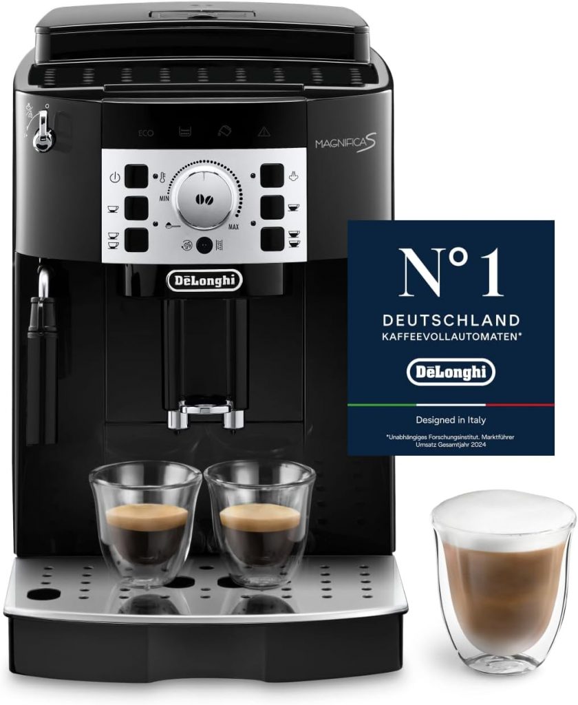 De’Longhi Magnifica S – Perfetto Kaffeevollautomat mit klassischem Milchaufschäumer, Espresso- und Cappuccino…