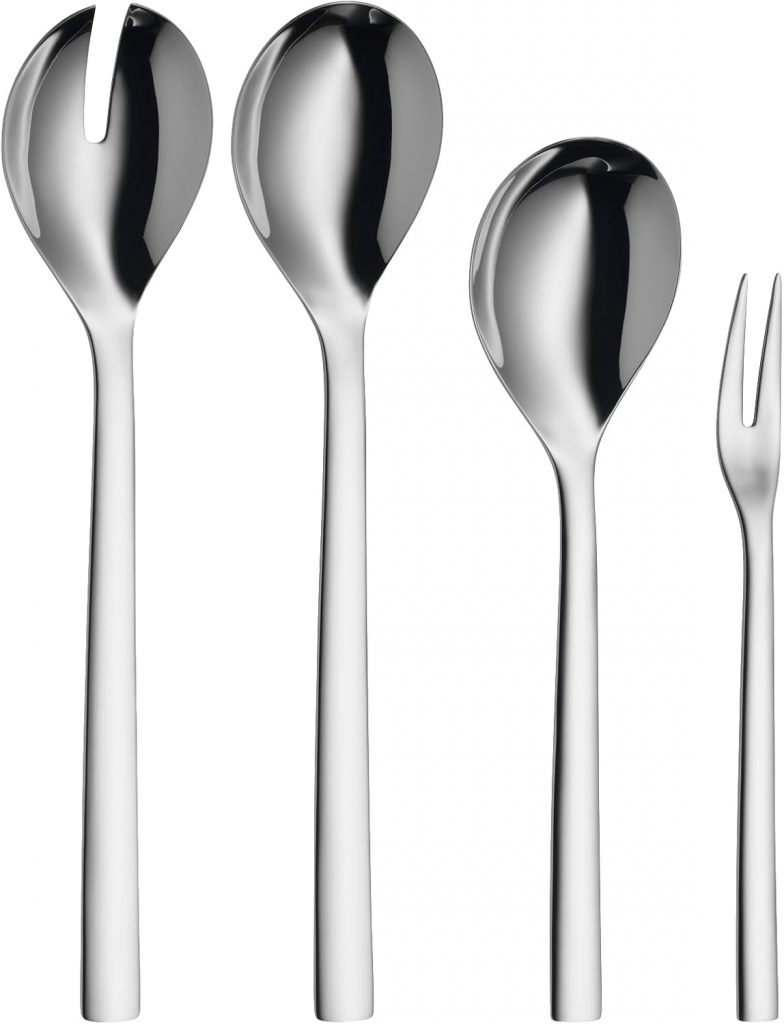 WMF Nuova Servierbesteck Set 4-teilig, Salatbesteck, Servierlöffel, Serviergabel, Cromargan Edelstahl poliert…