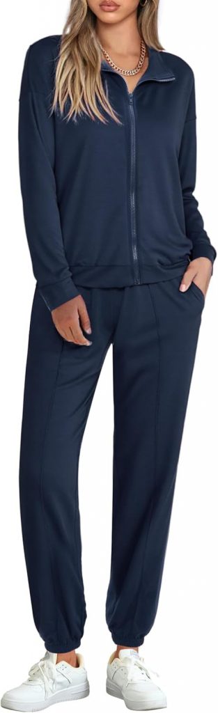Terecey Jogginganzug Damen Langarm Trainingsanzug Lässig Zweiteiler Sportanzug Elegante Freizeitanzug Set mit…