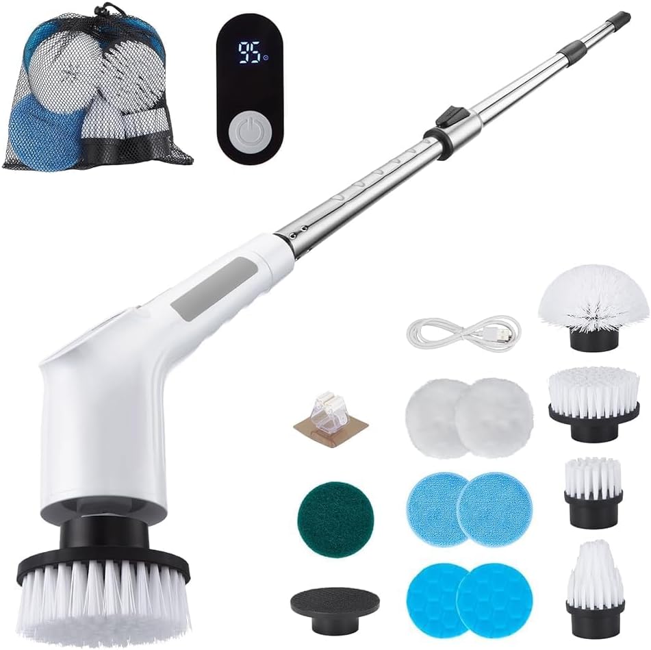 Fixm Elektrische Reinigungsbürste, Reinigungsbürste Elektrisch mit verstellbarem Verlängerungsgriff, Electric Cleaning Brush für Badewanne Küche, 2 Geschwindigkeiten und 11 austauschbare Bürstenköpfe9.99€ ➡️ https://www.amazon.de/dp/B0DN5VVC1P/?tag=preisfehlerheute-21