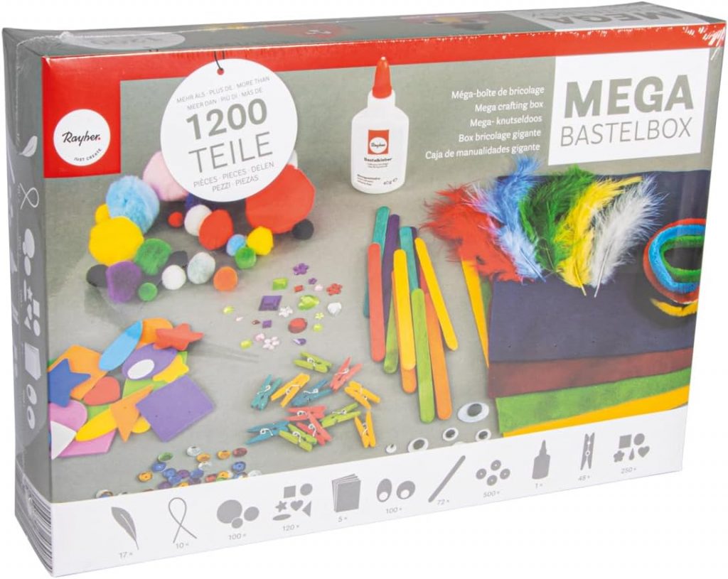 🤴 Rayher DIY Bastelset Kinder 1200 Teile, Bastelbox Mix, bunt, Bastelnachmittag, Starterset zum Basteln für Mädchen und Jungen ab 4 Jahre, inkl. Bastelkleber, 6908200014,99€ statt 19,98€ – 26,0 🔥🚚 Verkauft von SparbariGbR und Versand durch Amazon2,128 Bewertungen: 4.6 / 5.0 ⭐️⭐️⭐️⭐️⭐️🛒 zu Amazon https://www.amazon.de/dp/B01BLKSXYC/?th=1&tag=preisfehlerheute-21#038;psc=1&tag=preisfehlerheute-21
