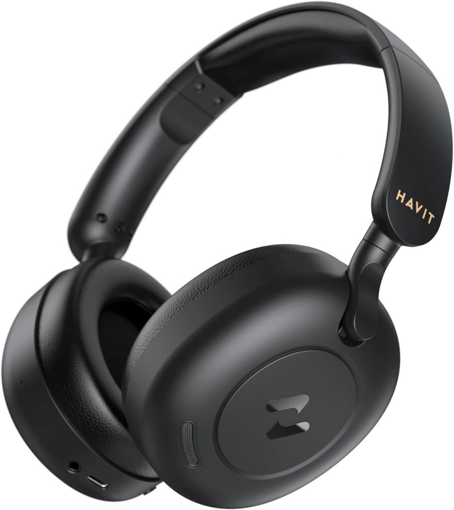 Havit Bluetooth Kopfhörer mit Hybrid Aktiver Geräuschunterdrückung, Hi-Res Kabellose Kopfhörer mit 5-Mikrofon-ENC…