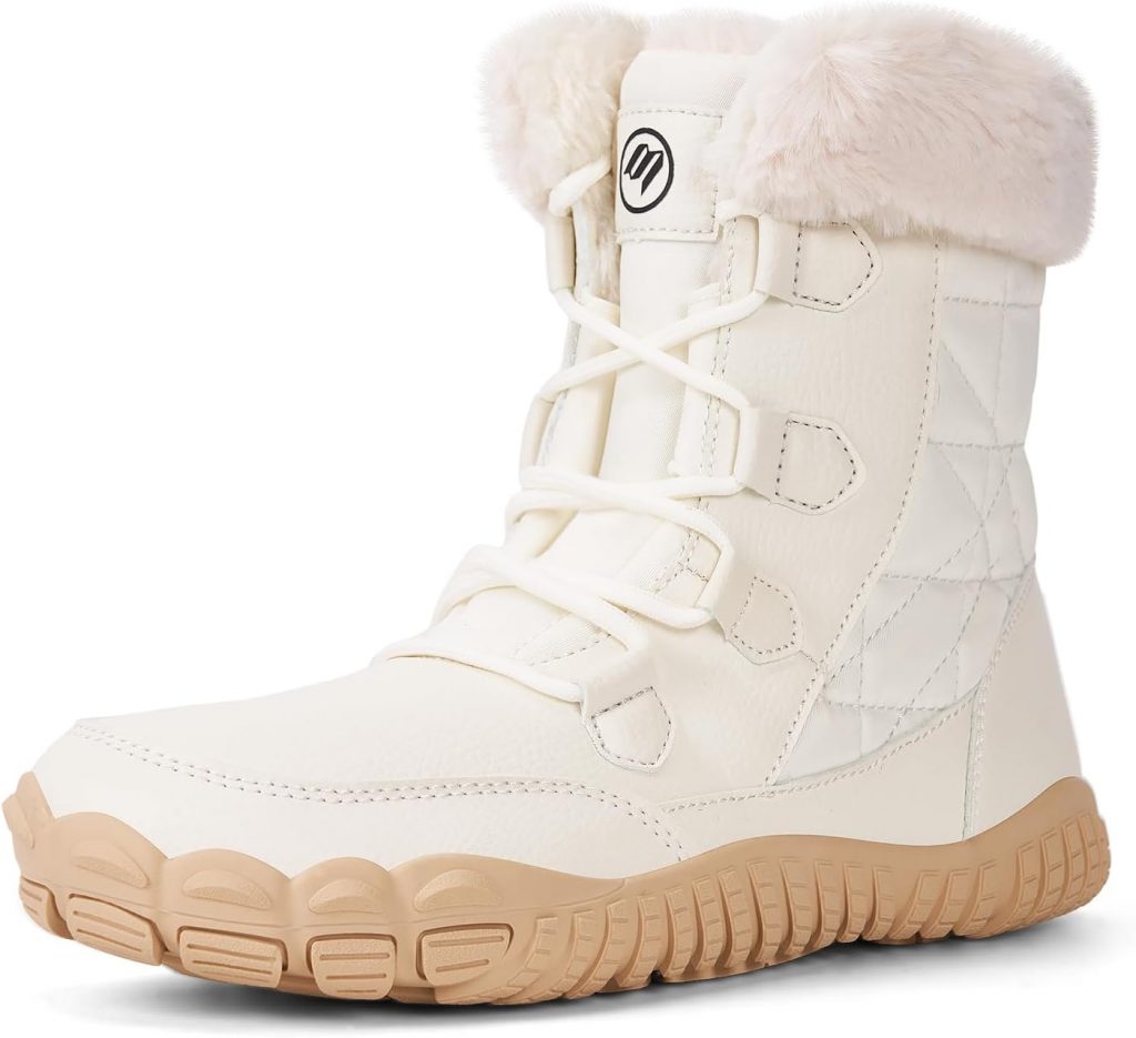 RUYI Winterstiefel Damen Warm Gefüttert Barfuss Schuhe Damen Winter Schneestiefel Wasserdicht Barfuß Winterschuhe…