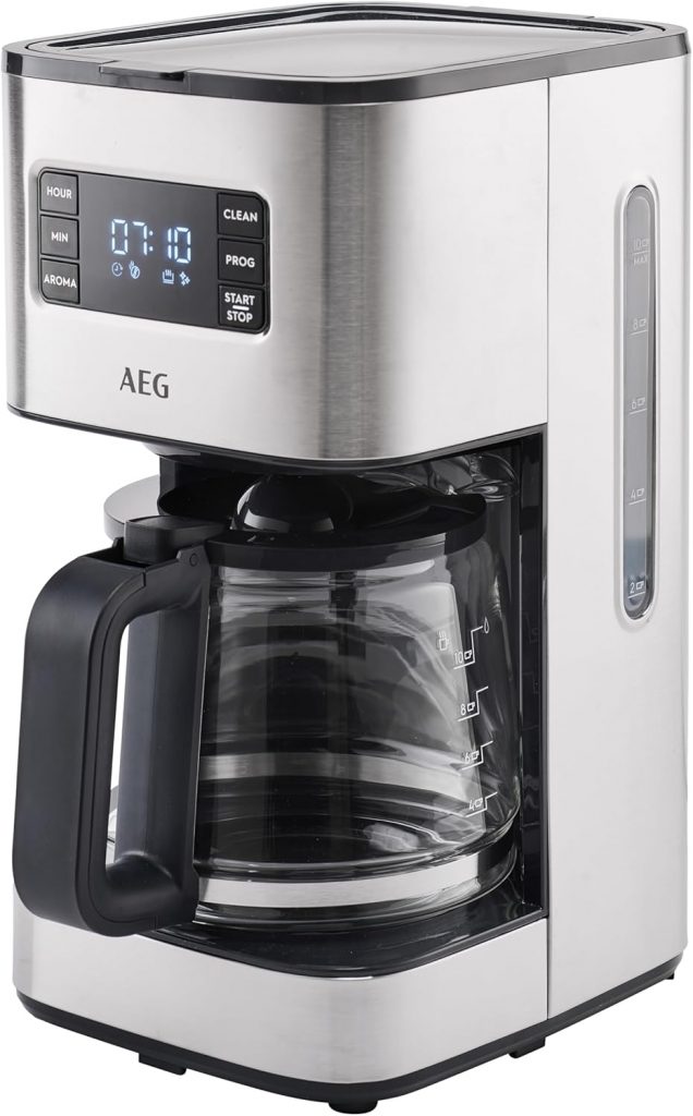 🤴 AEG Kaffeemaschine Deli 5, 1,5 l, Programmierbarer Timer, Warmhaltefunktion, Sicherheitsabschaltung, Wasserstandsanzeige, Optimale Mengendosierung, Anti-Tropf-Funktion, Edelstahl, CM5-1-6ST59,99€ statt 119,95€ – 5 🔥🚚 Verkauft durch Amazon und Versand durch Amazon100 Bewertungen: 3.9 / 5.0 ⭐️⭐️⭐️⭐️🛒 zu Amazon https://www.amazon.de/dp/B0BB7X2KZ6/?th=1&tag=preisfehlerheute-21#038;psc=1&tag=preisfehlerheute-21