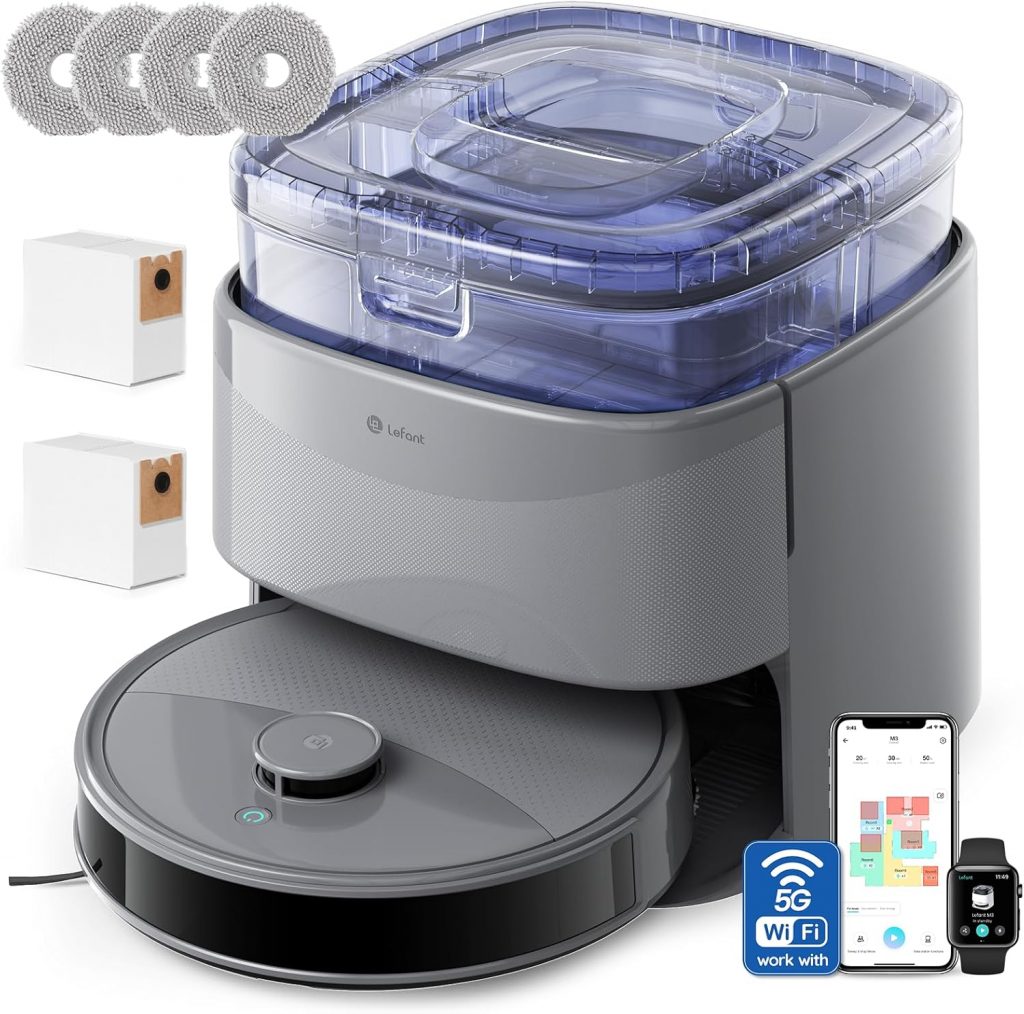 LEFANT M3 Saugroboter mit Wischfunktion,12000 Pa Saugkraft,Automatisches Andocken,Vermeiden von Hindernissen,Anheben des Wischmopps,220Mins Max,Anti-Tangle,LiDAR Navigation,WLAN, App und Alexa, Grau300.79€ statt 1.099€🏷️ Coupon anwenden➡️ https://www.amazon.de/dp/B0FSL3ZXBW/?tag=preisfehlerheute-21