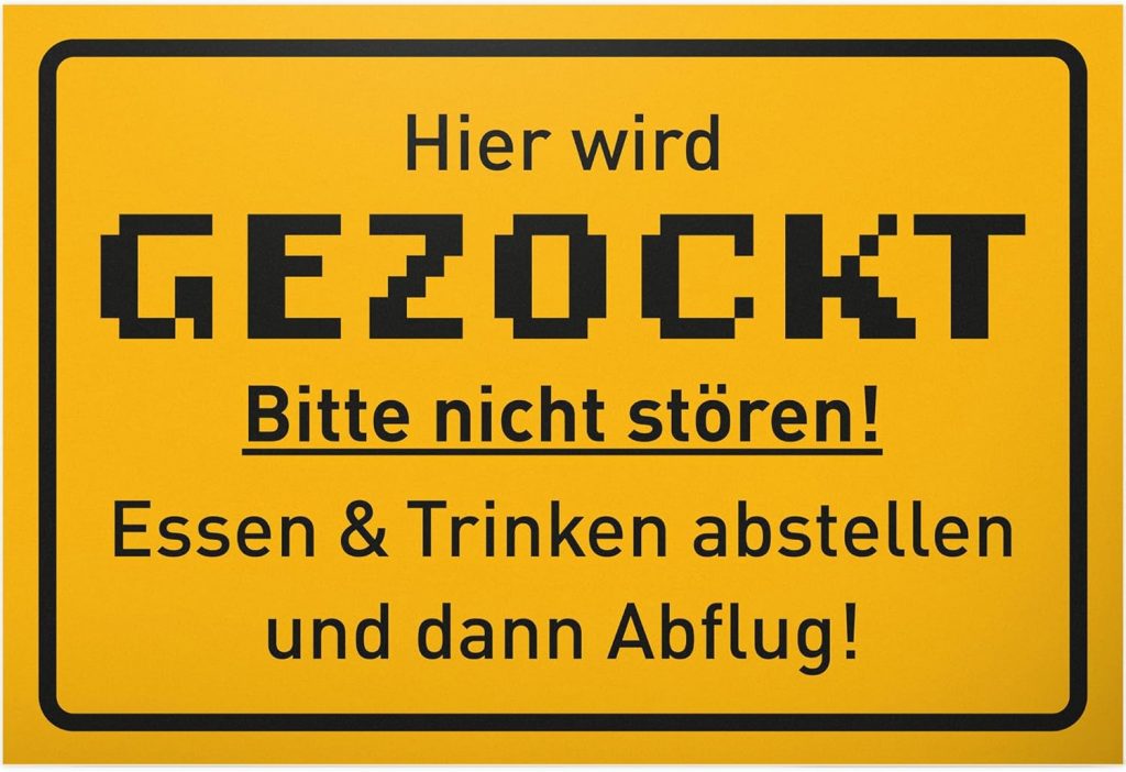 👑 Hier wird gezockt Schild – Partydeko Zocker Geschenkidee Deko Spielzimmer Schüler Türschild Zimmer Party – Teenager Geschenk Gamer Geburtstagsgeschenk Dekoration Jugendlicher4,99€ statt 9,99€ – 51,0 🔥🚚 Verkauft von Komma Commerce GmbH und Versand durch Amazon952 Bewertungen: 4.6 / 5.0 ⭐️⭐️⭐️⭐️⭐️🛒 zu Amazon https://www.amazon.de/dp/B08NXRLBDB/?tag=preisfehlerheute-21