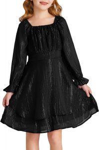 GRACE KARIN Girls Weihnachten Hochzeit Party Midikleider Elegant Slim Fit Swing Kleider Fashion Langarm Chiffon Kleid Schwarz 12-13 Jahre7.99€ ➡️ https://www.amazon.de/dp/B0FLDXHZXV/?tag=preisfehlerheute-21