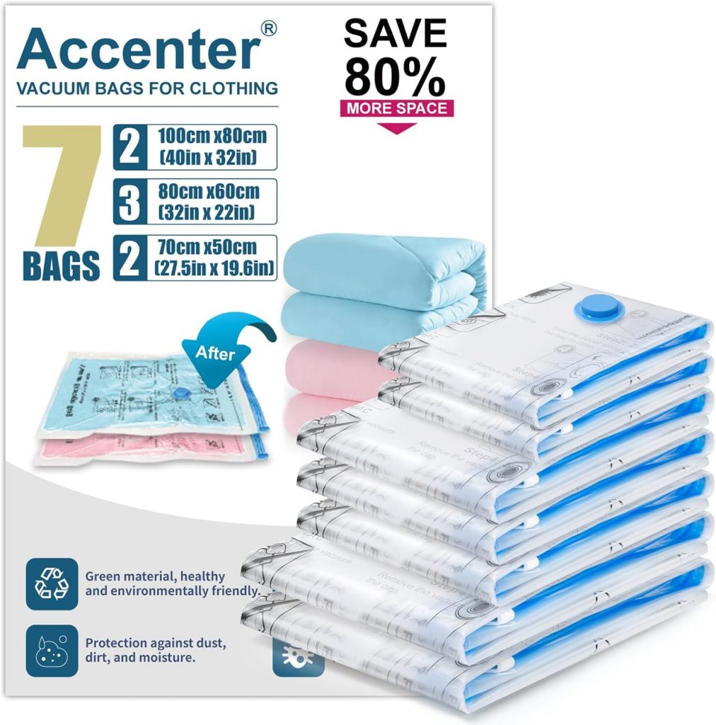 Accenter Vakuumbeutel für Bettdecken im 7er-Pack Vacuum Bags for Clothing sparen Platz Vakuumbeutel für Kleidung schützen Sie die Kleidung geeignet für den täglichen Gebrauch Umzüge und Reisen8.55€ ➡️ https://www.amazon.de/dp/B0CZNRVNC3/?tag=preisfehlerheute-21
