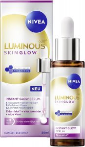 🤴 NIVEA LUMINOUS630 Skin Glow Instant Glow Serum, hocheffektives, leichtes Gesichtsserum f&uuml;r strahlende und ebenm&auml;&szlig;ige Haut, Gesichtspflege mit Thiamidol, Niacinamid & Aloe Vera (30 ml)10,62&euro; statt 14,99&euro; - 30,00 % 🔥🚚 Verkauft durch Amazon und Versand durch Amazon127 Bewertungen: 4.5 / 5.0 ⭐️⭐️⭐️⭐️⭐️🛒 zu Amazon https://www.amazon.de/dp/B0F3XV9RWX/?tag=preisfehlerheute-21