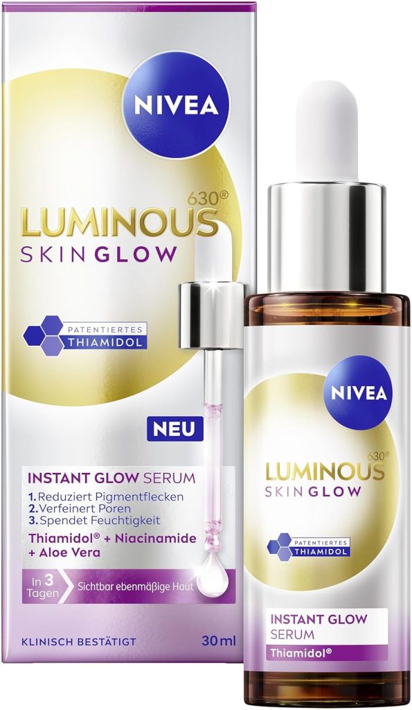 🤴 NIVEA LUMINOUS630 Skin Glow Instant Glow Serum, hocheffektives, leichtes Gesichtsserum für strahlende und ebenmäßige Haut, Gesichtspflege mit Thiamidol, Niacinamid & Aloe Vera (30 ml)10,62€ statt 14,99€ - 30,00 % 🔥🚚 Verkauft durch Amazon und Versand durch Amazon127 Bewertungen: 4.5 / 5.0 ⭐️⭐️⭐️⭐️⭐️🛒 zu Amazon https://www.amazon.de/dp/B0F3XV9RWX/?amp%3Btag=preisfehlerheute-21&tag=preisfehlerheute-21
