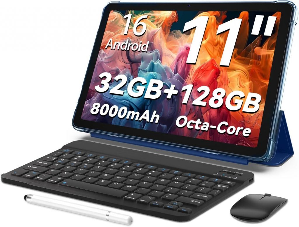 TUOHAITIME Android 16 Tablet, 11inch Tablet, 32GB+128GB 1 TB erweiterbar, Produktivitäts-Bundle mit Tastaturhülle…