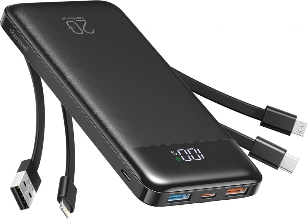 Charmast Power Bank, 22,5W Powerbank 20000mAh mit 4 Kabel und LED-Display, USB C PD3.0 QC4.0 Externe Handyakkus mit 6 Ausgängen Kompatibel mit iPhone 17 16 15 14 13 12 Pro Max Plus Samsung S24 Tablet22,5€ statt 12.82€➡️ https://www.amazon.de/dp/B0CJHX3Q83/?tag=preisfehlerheute-21