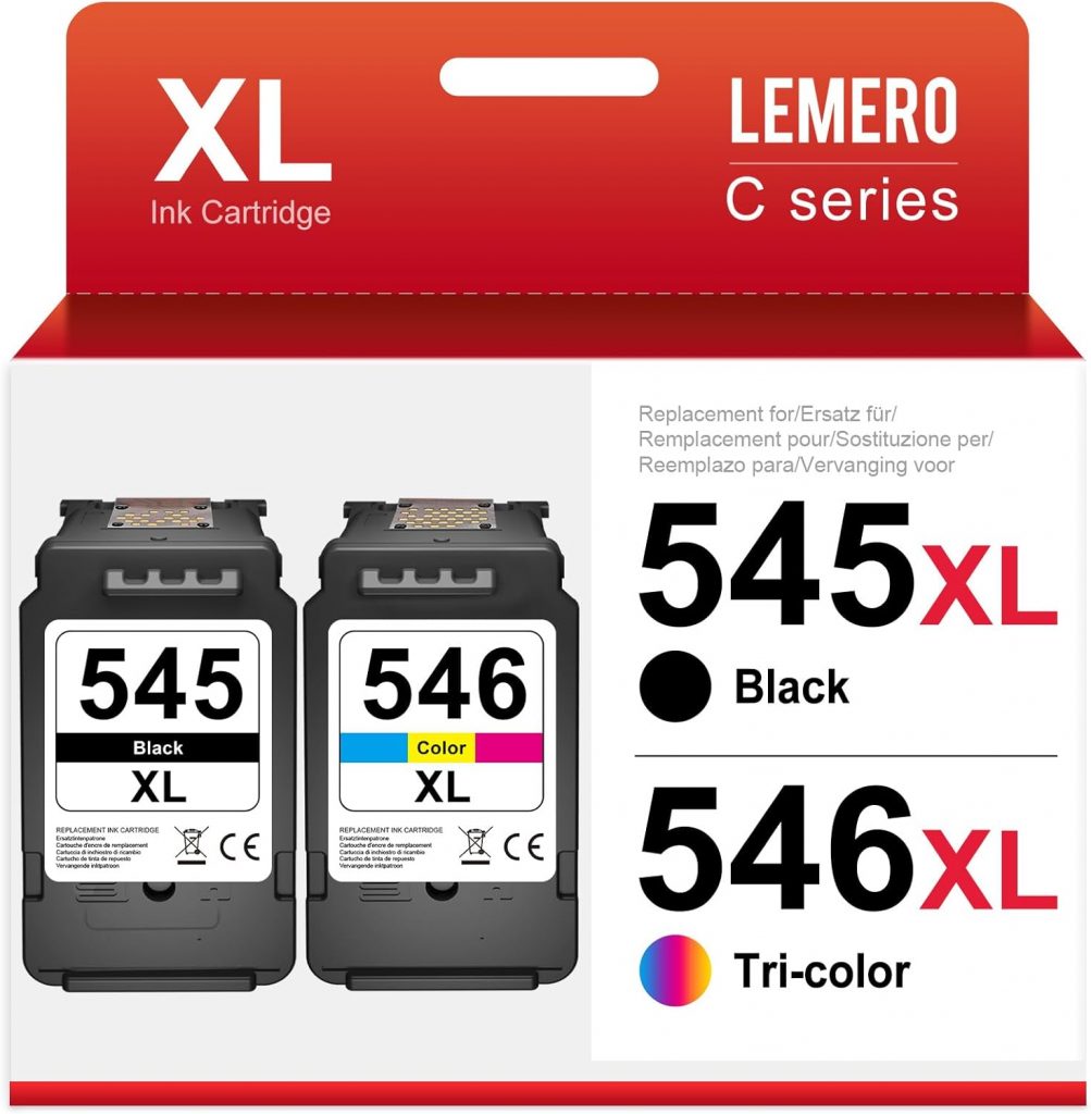 Lemero 545XL 546XL Patronen Kompatibel für Canon Druckerpatronen 545 546 XL Multipack PG-545 CL-546 für Canon Pixma…