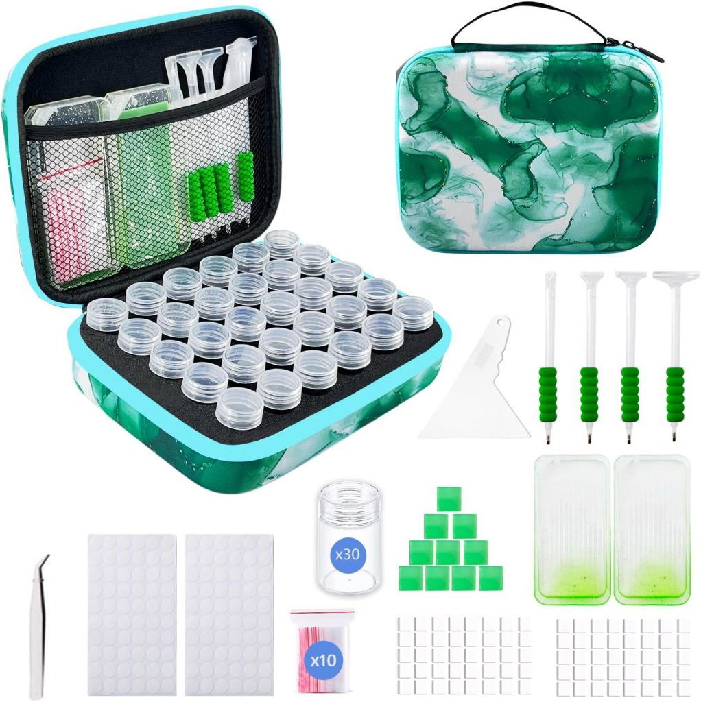 SuSentak Aufbewahrungsbehälter für Diamantkunst, mit Punktbohrwerkzeugen, 30 Fächer, Perlen-Organizer-Etui für 5D-DIY-Kunst-Kits, tragbare Bastelbox für Diamant-Malerei-Zubehör (grün)5.99€ statt 17.99€➡️ https://www.amazon.de/dp/B0F2JCJNHL/?tag=preisfehlerheute-21