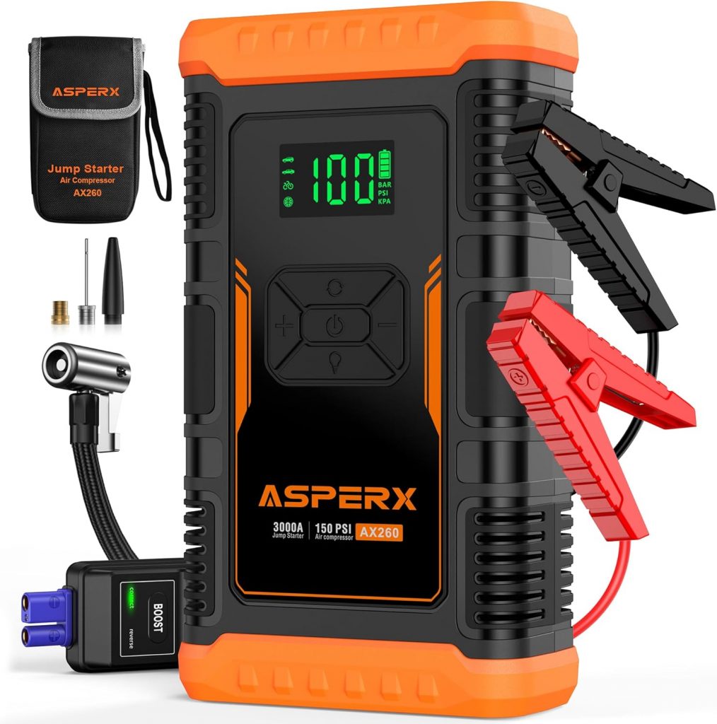 🤴 ASPERX Starthilfe Powerbank mit Kompressor,150PSI 3000A Auto Starthilfe Powerbank mit LED Taschenlampe Starthilfekabel,Jump Starter für 12V Motorrad SUV (Bis Zu 10L Benzin Oder 8L Diesel)79,98€ statt 79,98€ – % 🔥🚚 Verkauft von JIAHONGJING STORE und Versand durch Amazon3,677 Bewertungen: 4.4 / 5.0 ⭐️⭐️⭐️⭐️🛒 zu Amazon https://www.amazon.de/dp/B0CYLRJ6HQ/?tag=preisfehlerheute-21