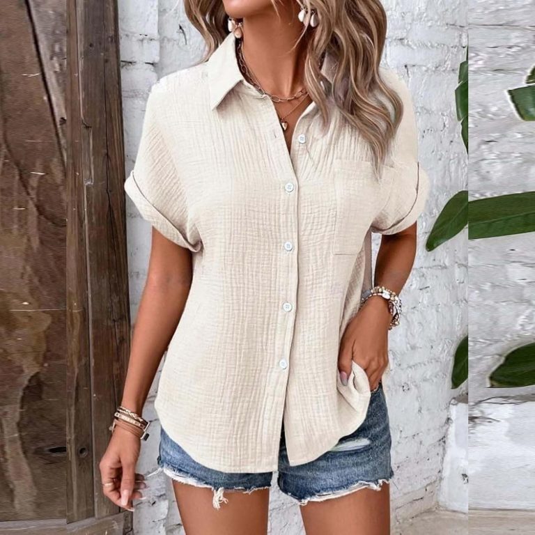 Longshirt Damen, Bluse Damen Sommer, Musselin Bluse Shirts Bluse Elegant Tunics Tshirt Sommer Tshirt Kurzarm Leinen Knopf Tunika Oversized T-Shirt9,39€ statt 12,99€➡️ https://www.amazon.de/dp/B0F6YHT45X/?tag=preisfehlerheute-21