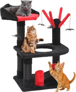 DWVO 61,5 cm Gothic-Kratzbaum f&uuml;r den Innenbereich mit Bett, Spinnen-H&auml;ngeball und Kratzbaum, Schwarz, Halloween11.99&euro; ➡️ https://www.amazon.de/dp/B0FWRDHJZ5/?tag=preisfehlerheute-21