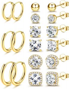 FIOROYAL 9 Paar Ohrstecker Silber 925 für Damen Männer Unisex - Hypoallergen Ohrstecker Creolen Gold Silber 925 Cubic Zirkonia Ohrringe Set für Mehrere Piercings G3.99€ statt 15.99€➡️ https://www.amazon.de/dp/B0DPJTVQ8K/?tag=preisfehlerheute-21