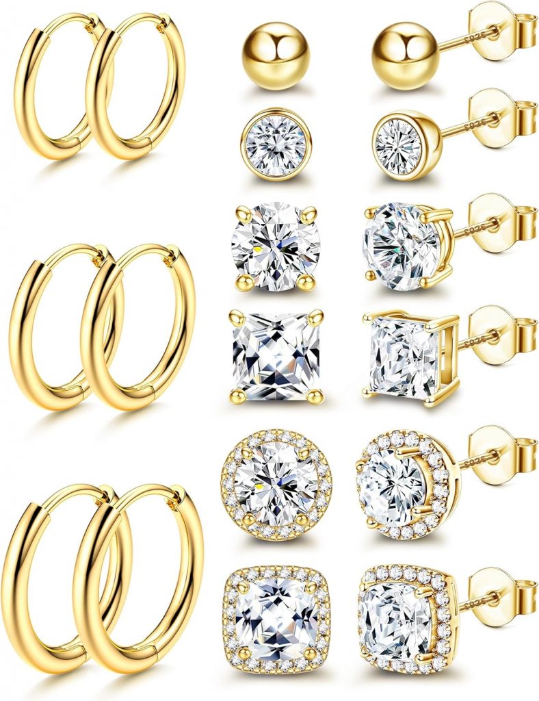 FIOROYAL 9 Paar Ohrstecker Silber 925 für Damen Männer Unisex – Hypoallergen Ohrstecker Creolen Gold Silber 925 Cubic Zirkonia Ohrringe Set für Mehrere Piercings G3.99€ statt 15.99€➡️ https://www.amazon.de/dp/B0DPJTVQ8K/?tag=preisfehlerheute-21