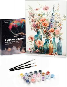 Bougimal Malen Nach Zahlen Erwachsene Landschaft Mit Rahmen inklusive Pinsel und Acrylfarben - 28 x 35 cm, Bunte Blumen 316,14&euro; statt 20,99&euro;➡️ https://www.amazon.de/dp/B0D2Z3CL78/?tag=preisfehlerheute-21