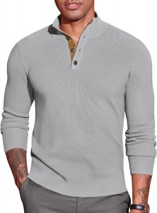 COOFANDY Herren Pullover Half Neck Stehkragen Retro Strickpullover mit 1/1 Kn&ouml;pfe Wildleder Pulli Winterpullover Sweater Hellgrau XL26,99&euro; statt 35,99&euro;➡️ https://www.amazon.de/dp/B0FJ2HCSPB/?tag=preisfehlerheute-21