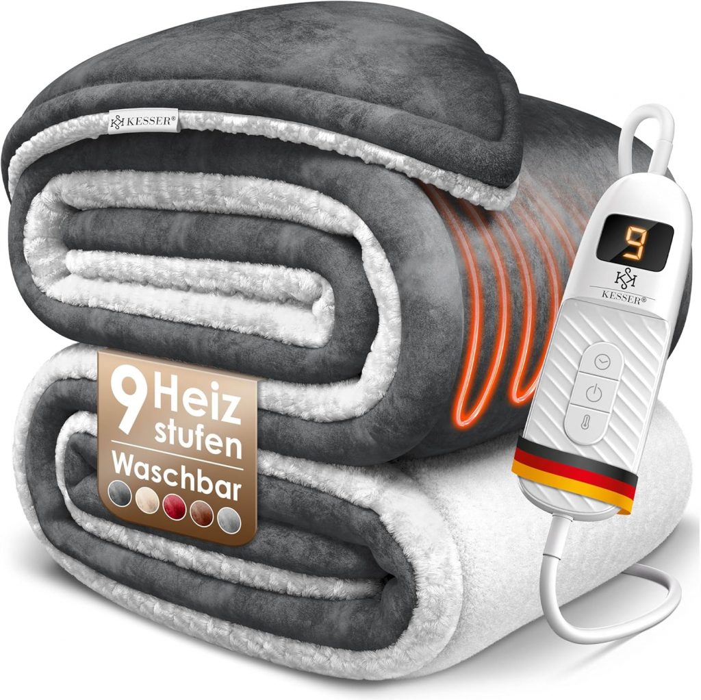 🤴 KESSER® Heizdecke mit Abschaltautomatik 180x130cm Doppelseitig Elektrische Wärmedecke | Kuscheldecke Bett, Sofa | 9 Temperaturstufen | waschbar bis 40°C | mit Timer Digitalanzeige Anthrazit33,79€ statt 49,80€ – 33,0 🔥🚚 Verkauft und Versand durch WMK Trading GmbH707 Bewertungen: 4.1 / 5.0 ⭐️⭐️⭐️⭐️🛒 zu Amazon https://www.amazon.de/dp/B0CJYG4T18/?th=1&tag=preisfehlerheute-21#038;psc=1&tag=preisfehlerheute-21