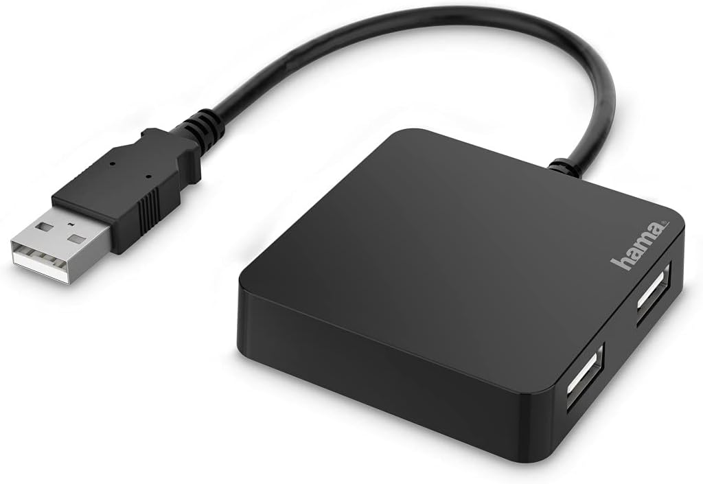Hama USB Hub 2.0, 4-Fach Adapter (4in1 USB A Hub, Splitter mit 4-Ports, klein & kompakt, großer Buchsenabstand, Bus-Powered, externer USB-Verteiler) schwarz6,29€ statt 7,99€➡️ https://www.amazon.de/dp/B08YRZT1RL/?tag=preisfehlerheute-21