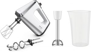 Krups 3 Mix 9000 Handmixer, 750 Watt, Geschwindigkeitsregler, Turbomodus, ergonomischer Griff, Handr&uuml;hrger&auml;t inkl. Schneebesen, Knethaken, P&uuml;rierstab-Aufsatz, Messbecher, wei&szlig;/silber, GN912199.99&euro; statt 4.4&euro;🏷️ Coupon anwenden➡️ https://www.amazon.de/dp/B09W5WS7YN/?tag=preisfehlerheute-21