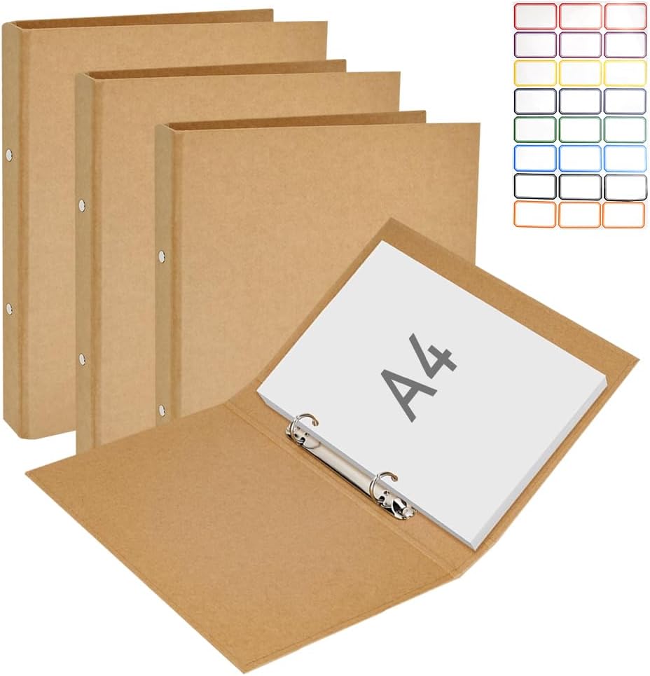 VGECEE 4 Stück Ringbuch A4 Nachfüllbar Kraftpapier Ringordner Ringbuch Ordner A4 Ring Binder Refillable mit 2 Ringe, Aufkleber, 23.5 x 31.5 cm Ringordner für Gelochte Blätter/Dokumente in Schule,Büro2.99€ statt 22.99€➡️ https://www.amazon.de/dp/B0FT8R4S36/?tag=preisfehlerheute-21