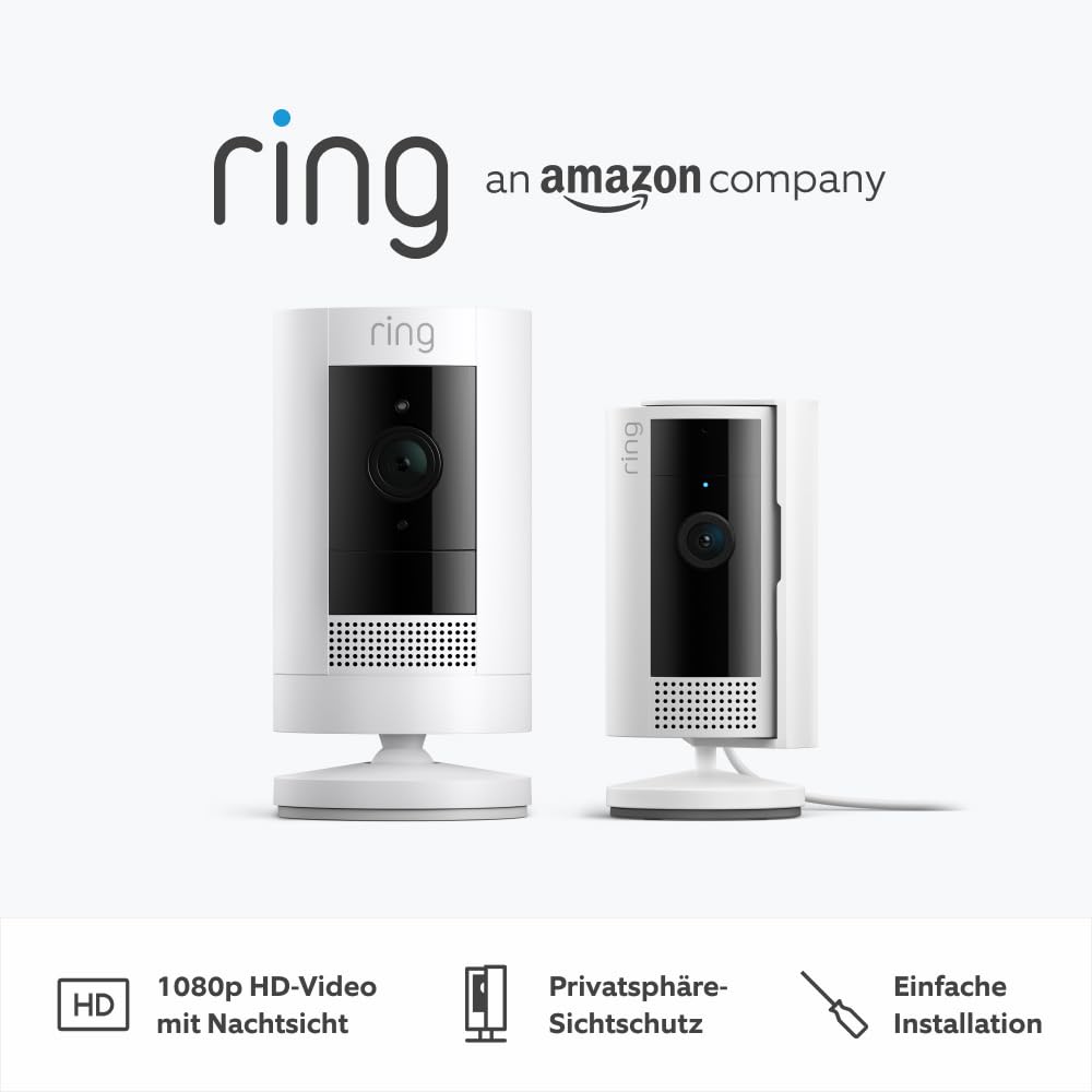 Ring Außenkamera Akku (Stick Up Cam) + Ring Innenkamera (Indoor Camera 2. Gen.) | Überwachungskamera mit 1080p-HD-Video, WLAN, witterungsbeständig, geeignet für Haus & Grundstück, Alexa-kompatibel54,99€ statt 129,98€➡️ https://www.amazon.de/dp/B0CL5KN4KD/?tag=preisfehlerheute-21