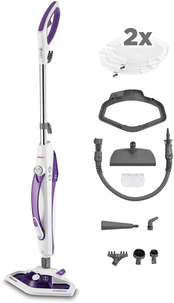 Polti Vaporetto SV440 Double – 2-in-1 Dampfreiniger, Boden- & Handgerät, 11 Zubehörteile, Aufheizzeit 15 Sek., Abnehmbarer Wassertank, Weiß/Violett69.99€ ➡️ https://www.amazon.de/dp/B01L3I2RFI/?tag=preisfehlerheute-21