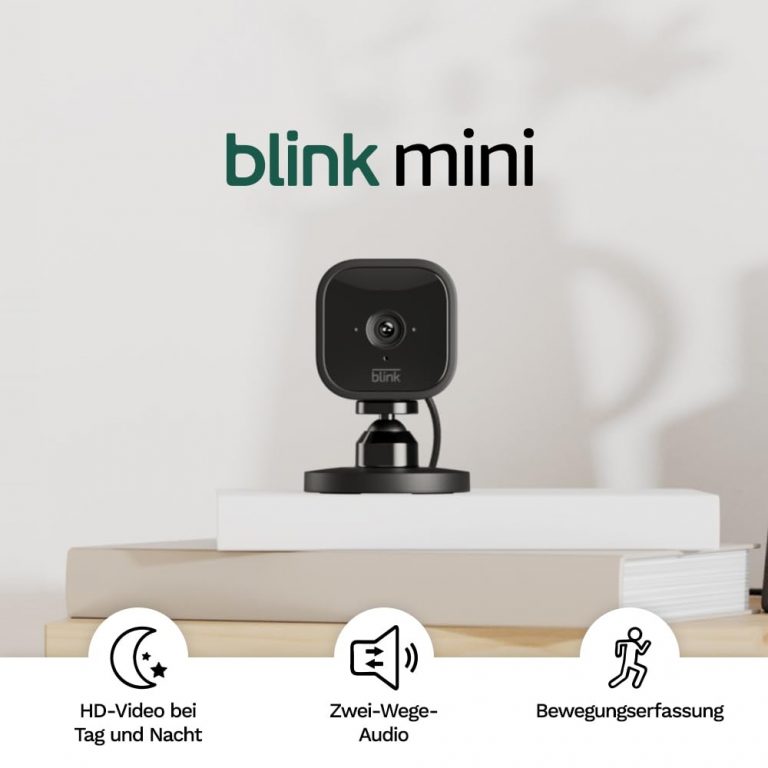 Blink Mini – Kompakte, smarte Plug-in-Überwachungskamera für innen, 1080p-HD-Video, Nachtsicht, Zwei-Wege-Audio, Bewegungserfassung; einfache Einrichtung, funktioniert mit Alexa – 1 Kamera (schwarz)14,99€ statt 25,99€➡️ https://www.amazon.de/dp/B09N6W3QLN/?tag=preisfehlerheute-21